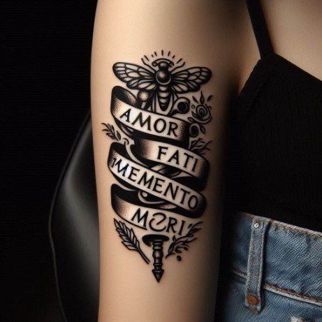 Amor Fati Memento Mori Tattoo 2