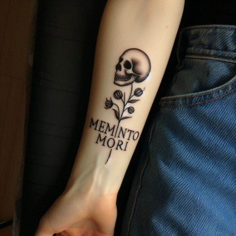 Forearm Memento Mori Tattoo