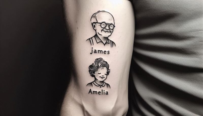 Grandchildren Tattoo Ideas for Grandparents