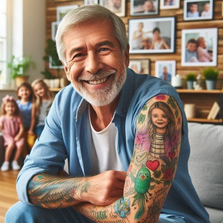 Grandchildren Tattoo for Grandpa