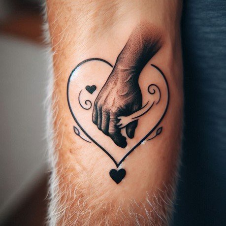 Heart Tattoos for Grandchildren
