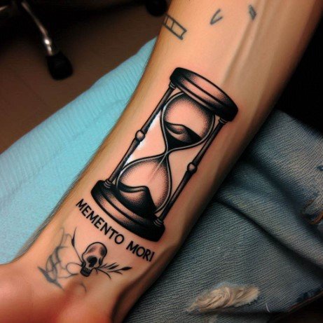 Hourglass Memento Mori Tattoo
