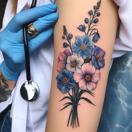 July Birth Flower Tattoo Design