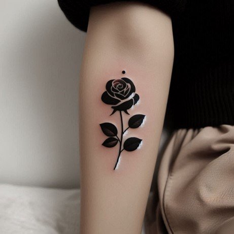 June Birth Flower Tattoo Black and White