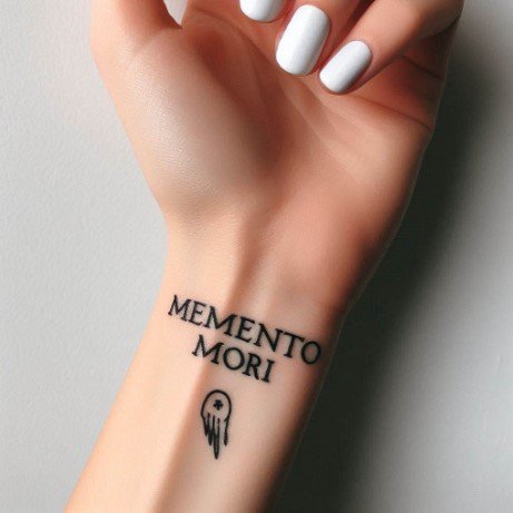 Minimalist Memento Mori Tattoo on wrist