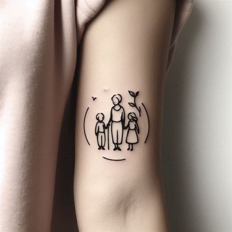 Simple Grandmother Tattoo for Grandchildren
