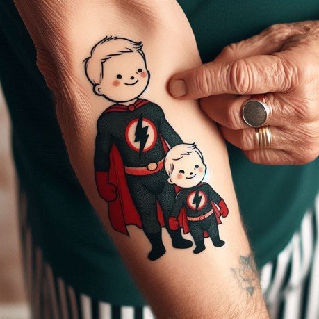 Superhero Grandchildren Tattoo