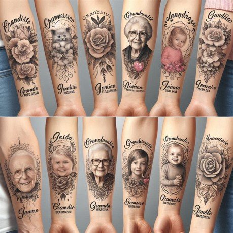 Unique Grandchildren Name Tattoos