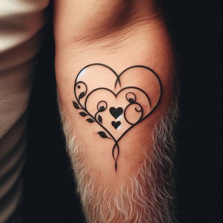 unique heart tattoos for grandchildren