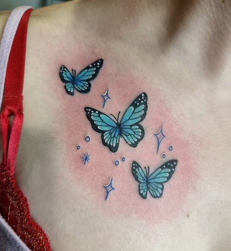 Blue Butterfly Tattoo