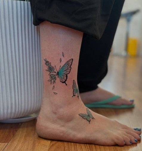 Butterfly Ankle Tattoo