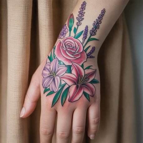 Floral Hand Tattoo