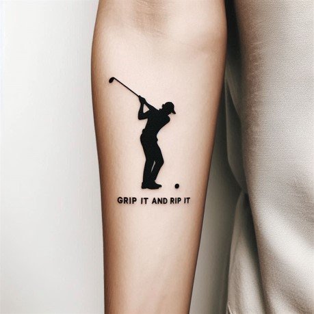 Grip It and Rip It Typography golf tattoo