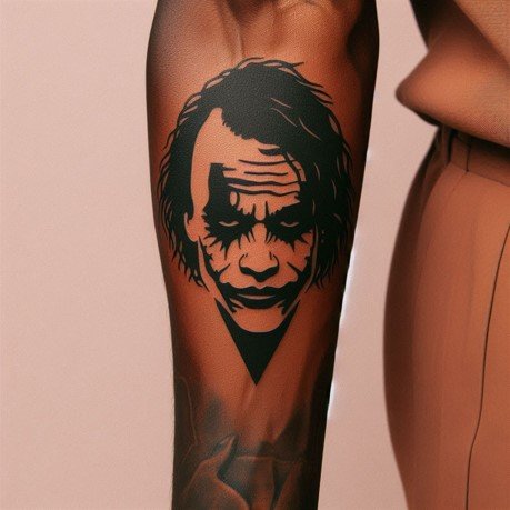 Joker Tattoo on Black Skin