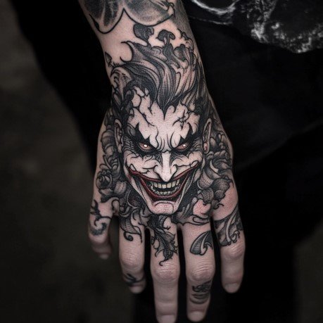 Joker Tattoo on Hand