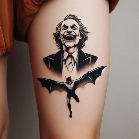Joker Tattoo on Leg 2