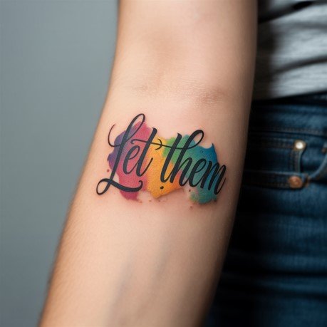 Let Them Watercolor Tattoo
