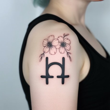 Libra Birth Flower Tattoo