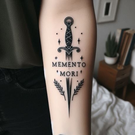 Memento Mori Dagger Tattoo
