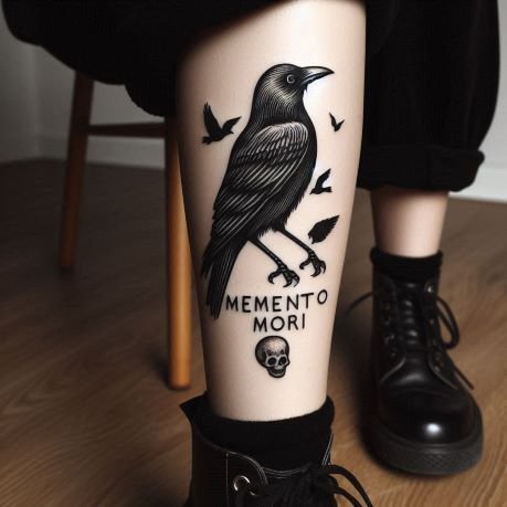 Memento Mori Raven Tattoo