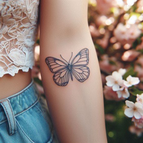 Minimal Butterfly Tattoo