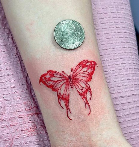 Red Butterfly Tattoo