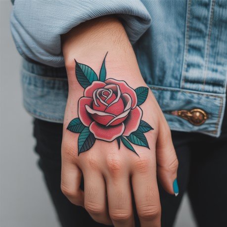 Rose Hand Tattoo
