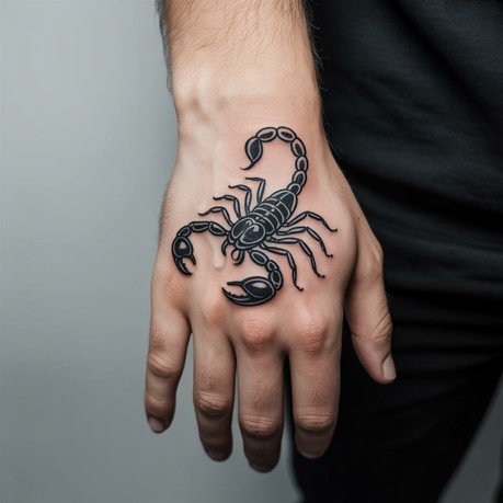 Scorpion Hand Tattoo
