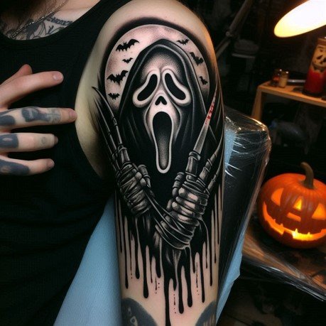 Scream Halloween Tattoo