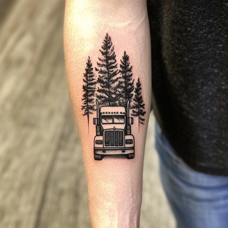 Semi Truck Tattoo