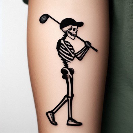 Skeleton Golf Tattoo