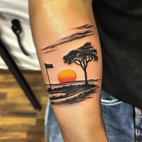 The 18th Hole Sunset Tattoo