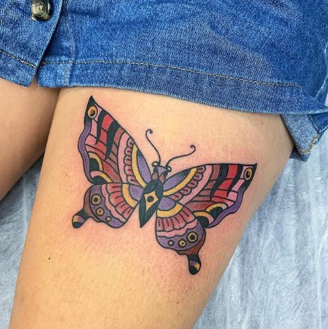 Traditional Butterfly Tattoo