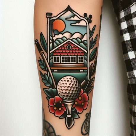 Traditional Golf Tattoo