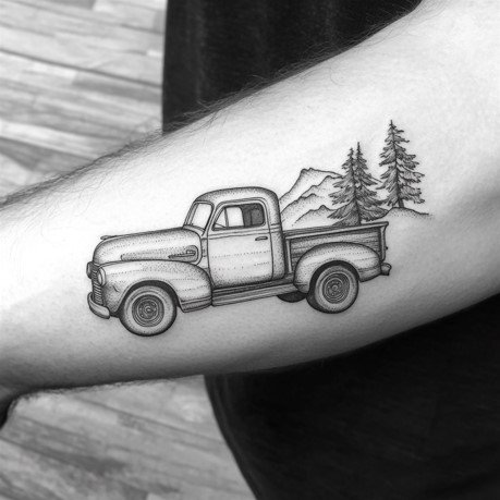 Vintage Truck Tattoos for Men