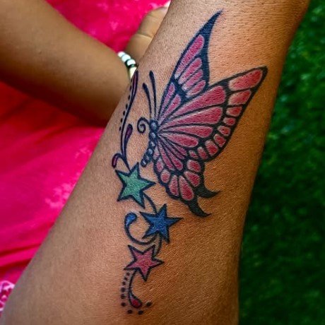 colored butterfly tattoo
