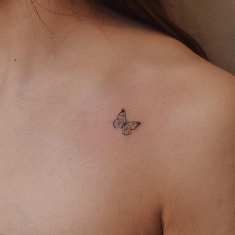 dainty butterfly tattoo