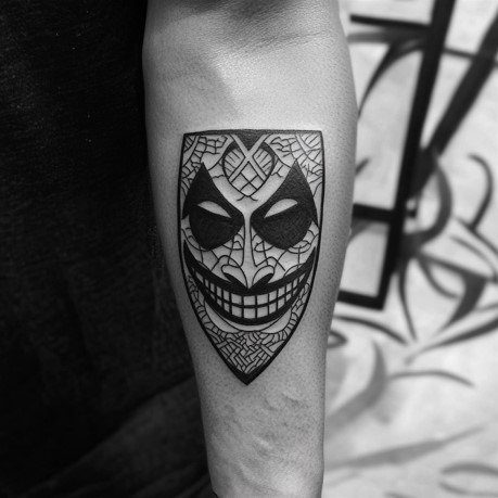joker mask tattoo