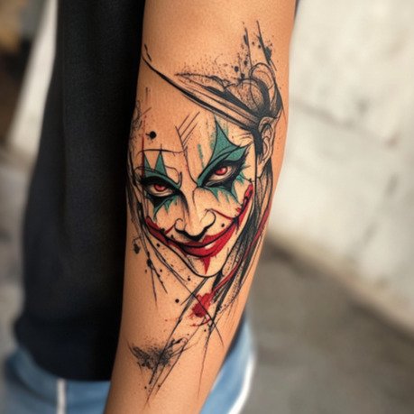 joker tattoo on arm