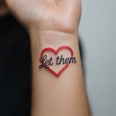 let them tattoo with heart on wrist