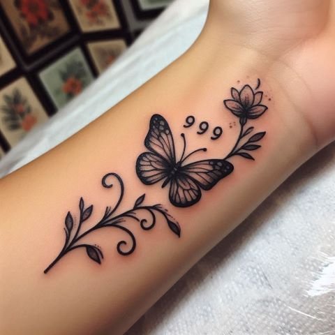 999 Butterfly Tattoo