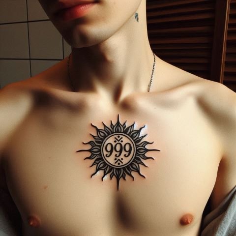 999 Chest Tattoo