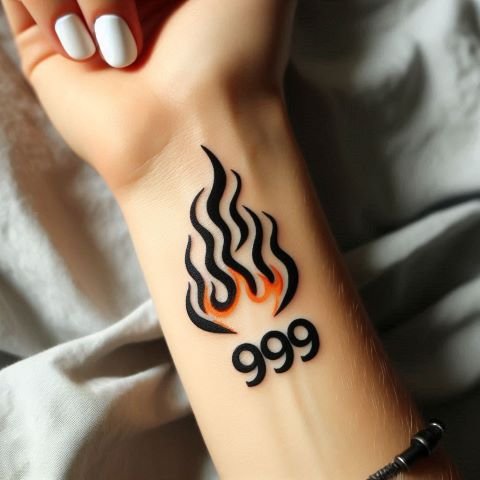 999 Flame Tattoo