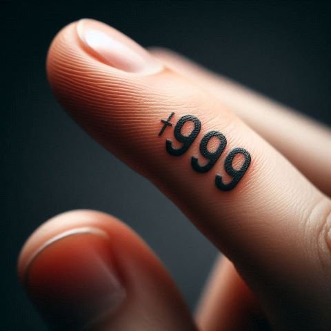 999 Tattoo on Finger
