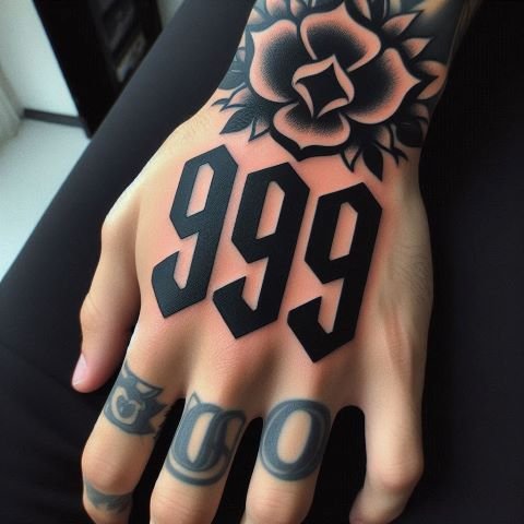 999 Tattoo on Hand