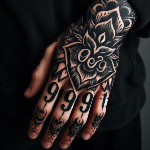 999 hand tattoo