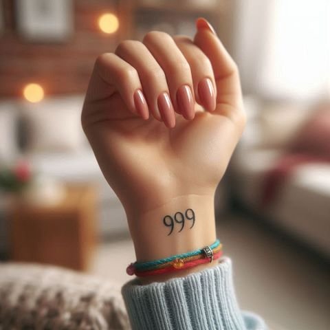 999 tattoo on the wrist