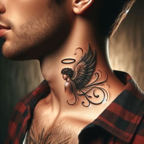 Angel Neck Tattoo
