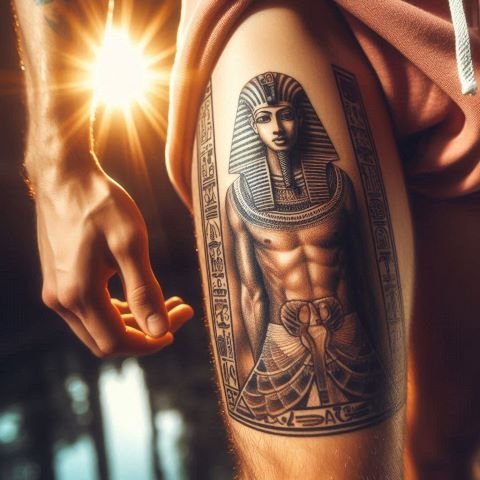 Egyptian Thigh Tattoo for men