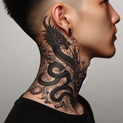 Full Neck Tattoo for Men